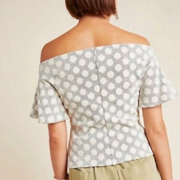 NWT Anthropologie eri + ali polka dot top off shoulder, size Medium - Picture 14 of 14